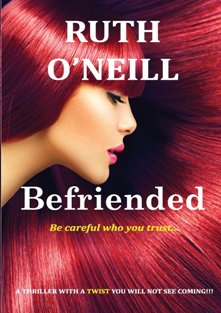 Befriended by Ruth O'Neill. Book cover. Red hair woman.